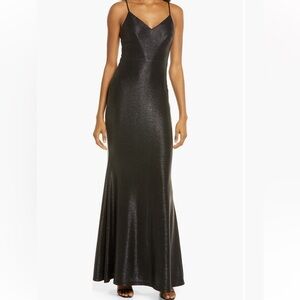 Lulus Came to Stun Mermaid Maxi Dress Black Metallic